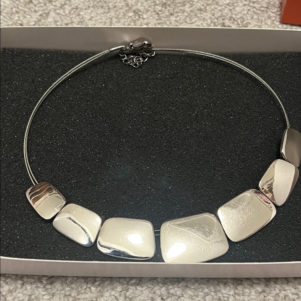 Lia Sophia Silver Geometric Necklace